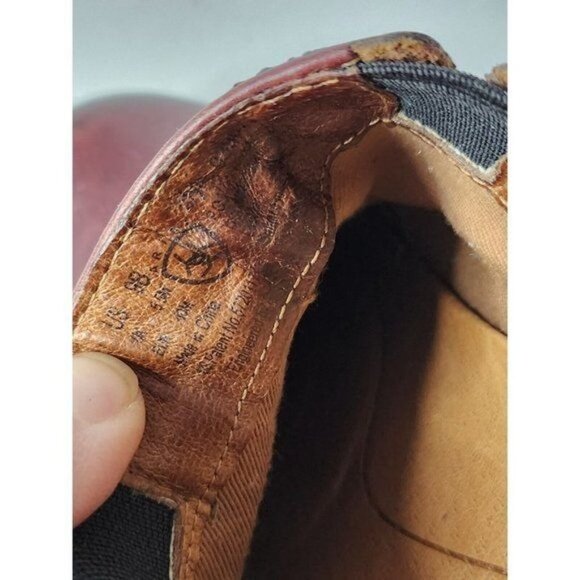 Ariat Santa Cruz Burgundy Leather Slip On Comfort Work Shoes Clog Size 9B - Picture 9 of 10